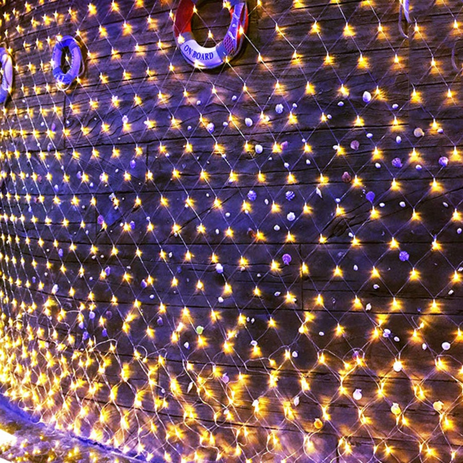 Thrisdar 2X2M 3X2M 6X4M Kerst Led Net Mesh Fairy String Light 8 Functie Outdoor Party Wedding Achtergrond Guirlande