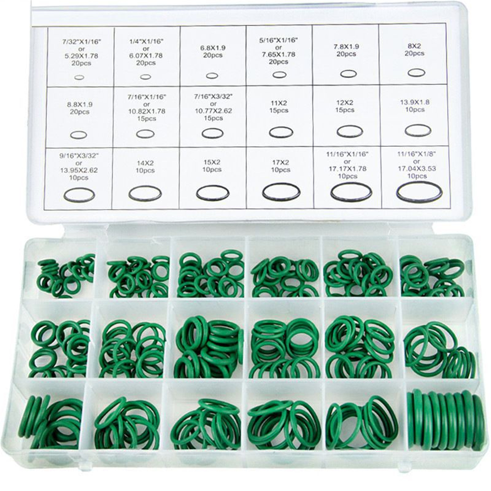 270Stck Auto Klimaanlage Kompressor Dichtung Hülse Nitril Gummi O-Ring Ring Gummi Reparatur Wasserdichte Dichtung Tragen Widerstand: Grün