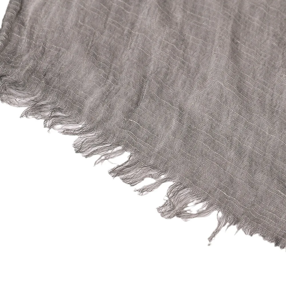 Printemps été nouvelle couleur unie laine coton et chanvre écharpe gland Art châle été imprimé polyvalent coton et chanvre tendance