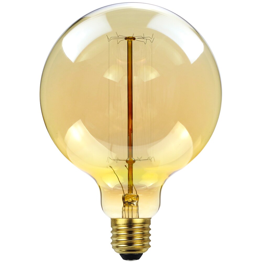 Tianfan 4 stk-pakke edison pære  g125 ekorn retro 40w 220v e27 globus årgang dekorativ lyspære antikk fancy lyspære