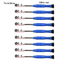 Mini Precisie Schroevendraaier Set Handen Gereedschap voor iPhone 4 S 5 S 6 6 S 7 Samsung ect Telefoon tablet Reparatie: FI-305-13Pcs-Y0.6
