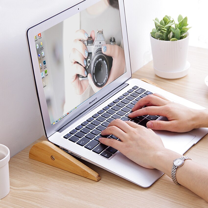 Simple Desktop Wooden Laptop Stand Notebook Wood Holder ajustable laptop cooling STAND PAD SHELF