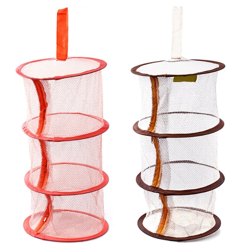 Cesta de ropa interior, cesta de tres capas con cremallera, cesta colgante para secado de moscas antimosquitos