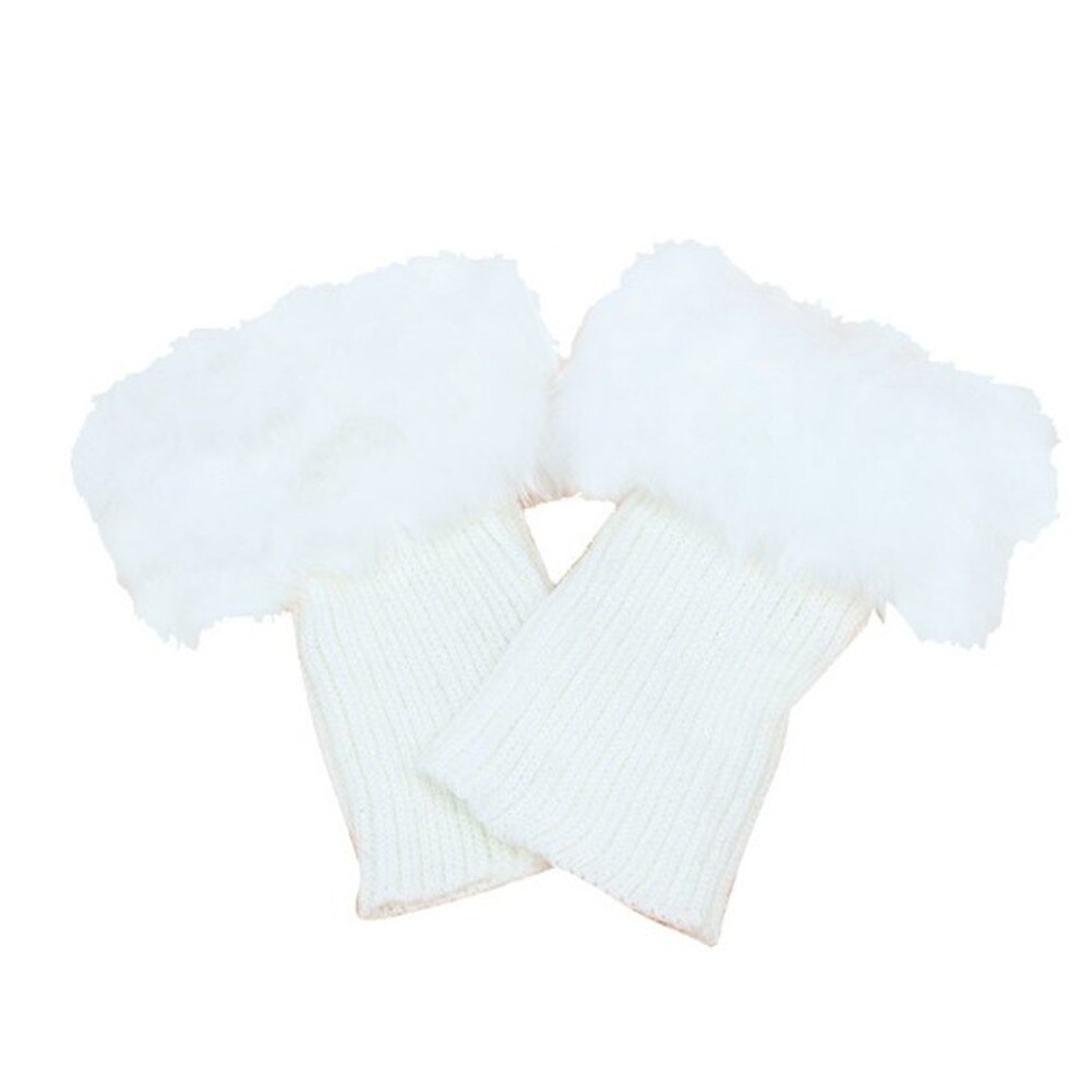 Womens Winter Knitted Boot Cuffs Fur Knit Toppers Boot Socks Legs Warmers Boots Accessories Warmer