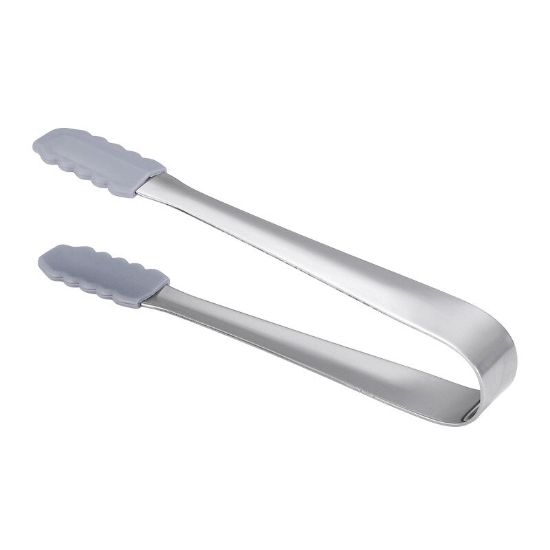 1pcs Ice Clip Ice Tong Bread Food BBQ Clip Multicolored Sugar Tongs Small Ice Tongs Ice Cooling Ice Cube Small Kitchen Tongs: Sliver-13.5cm