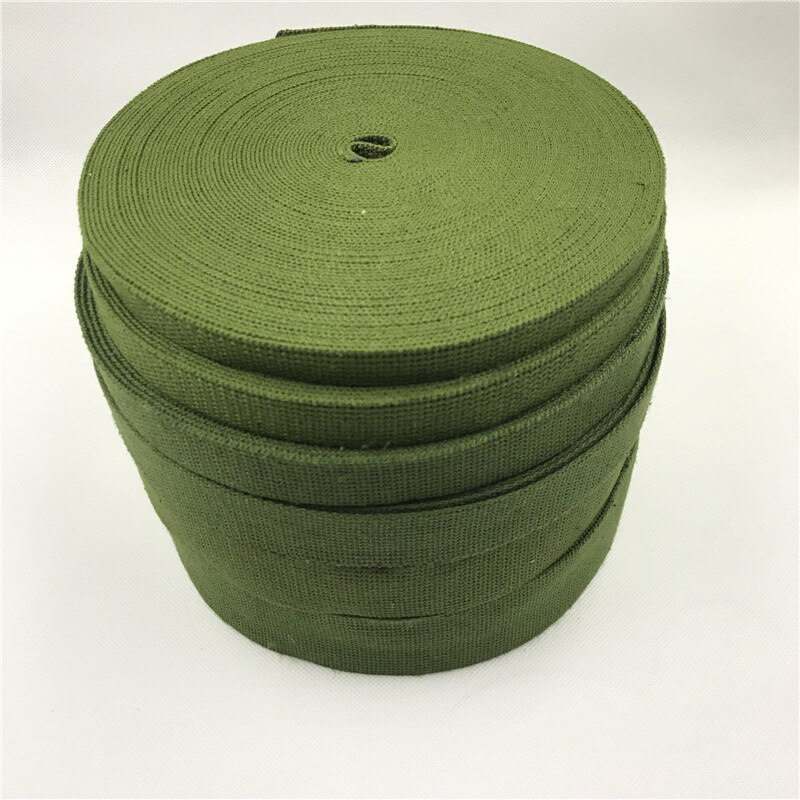 10 Meters Polyester-Cotton Army Green Padded Backpack With Canvas Belt Suitcase Packing Binding Belt Webbing Cotton Strap