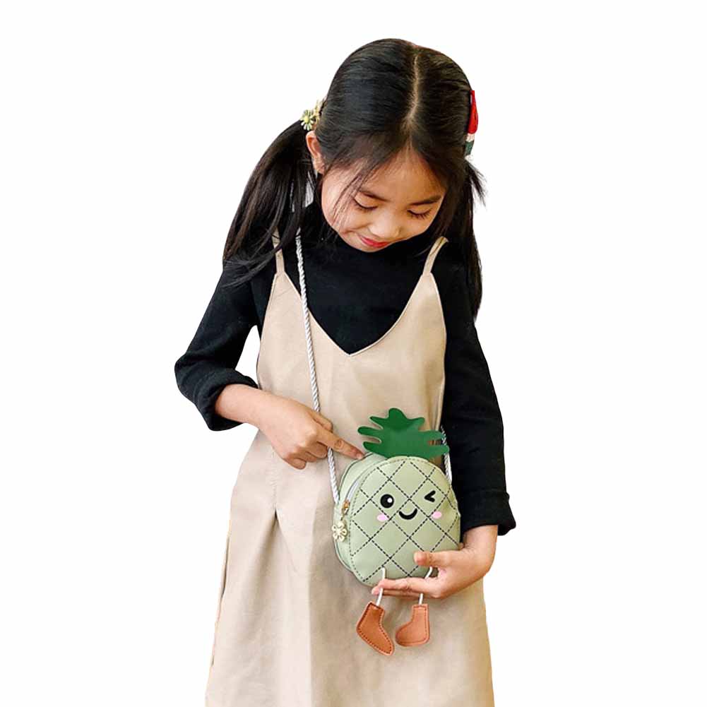 Cute Children's Shoulder Bag Pineapple Shape Crossbody Bag Little Girl Purse Toddler Crossbody Bag Girls Flap Bags