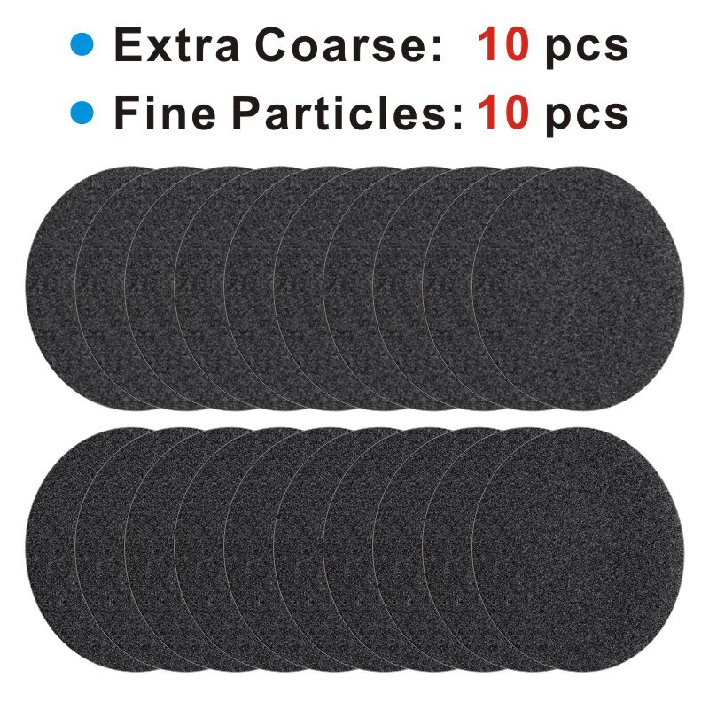 Electric Pedicure Tools Foot Care Tool Pedicura Velvet Smooth Machine Callus Remover Foot File for Foot Heel Skin Massage head: Coarse Fine 20PC