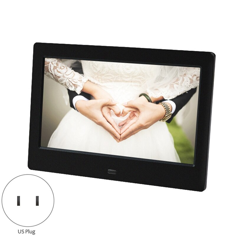 -7 Inch 800X480 Hd Digitale Fotolijst 16:9 Groot Scherm Elektronische Foto Video Zwart