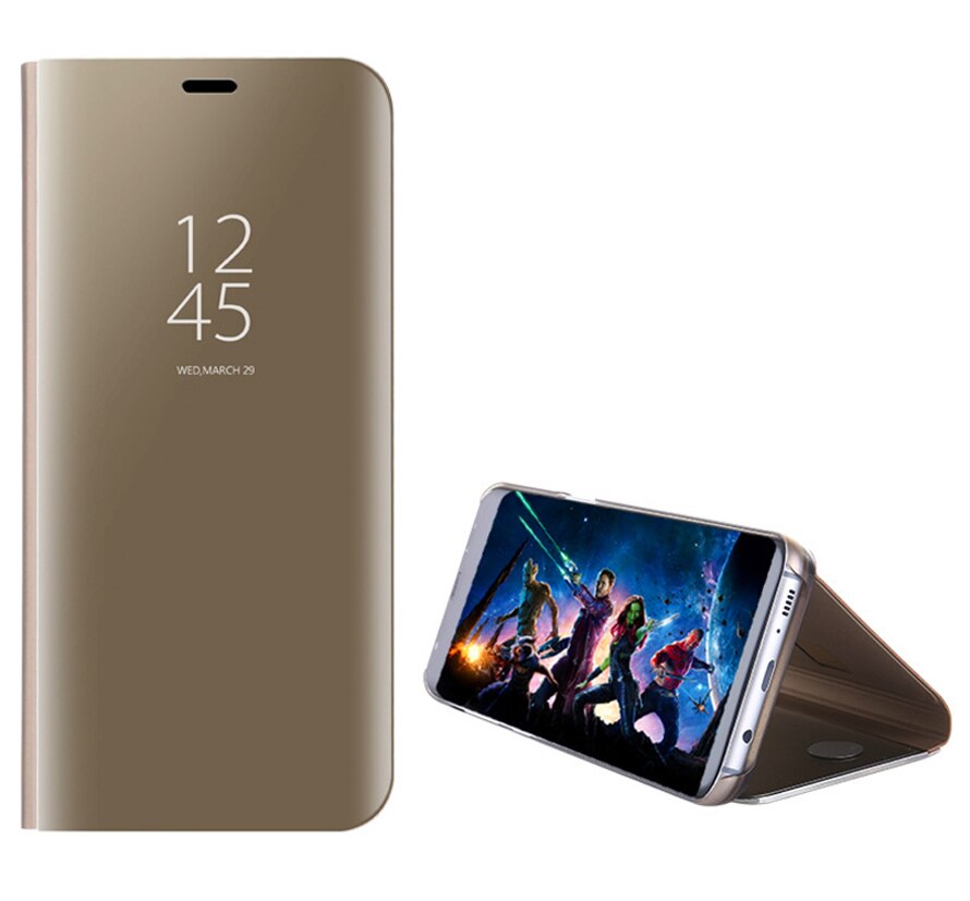 Honor 7s Case Smart Mirror Flip Cases Cover for Huawei Honor 7s Dra-lx5 5.45inches Plain CYTANH: Gold