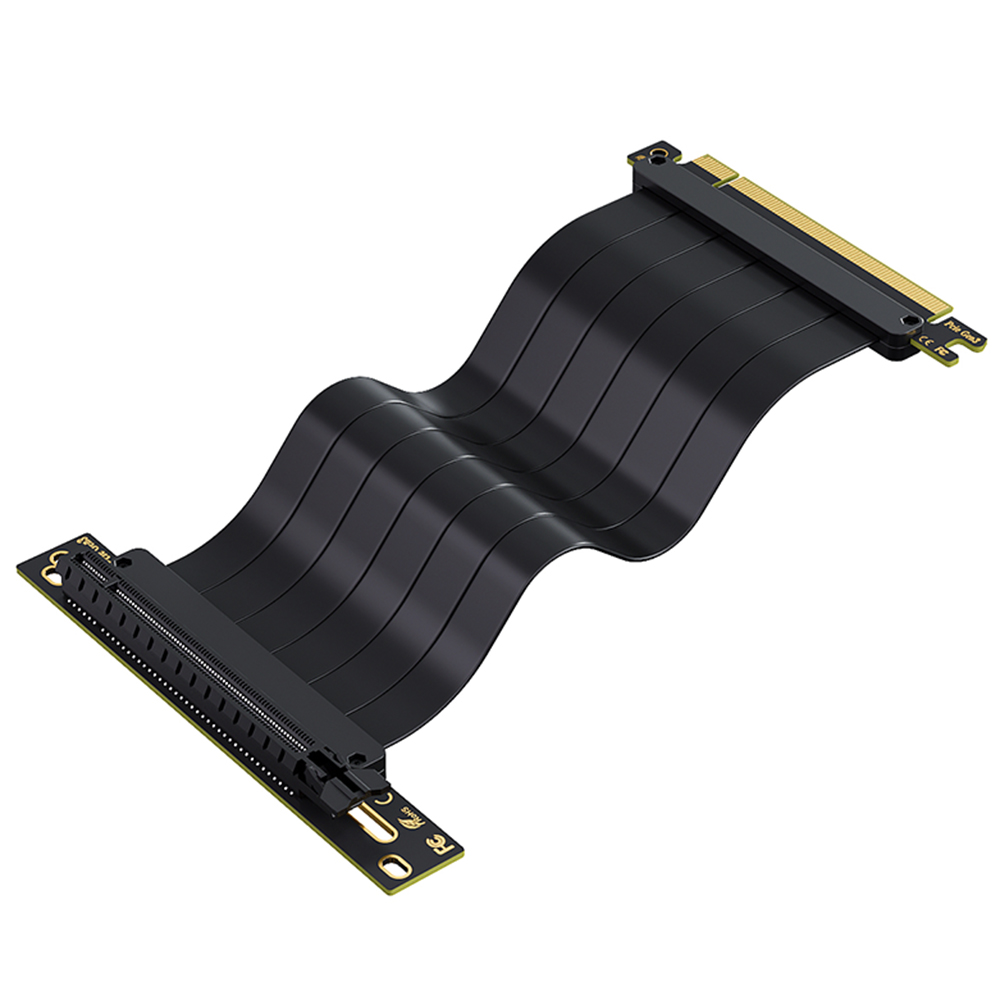 TEUCER L-Z3 GPU Vertical Mounting Bracket Kit, PCIe 4.0 X16 Riser Cable 200mm, Graphics Card Steering Mounting Bracket