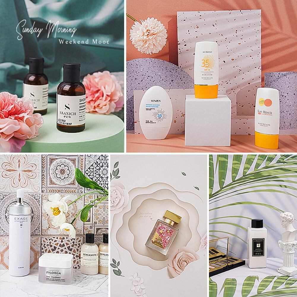 Desktop Shoot Photography Backdrops Props 3D Pattern Sided Paper Board fotografie Photo Material Take Pictures for Toiletries
