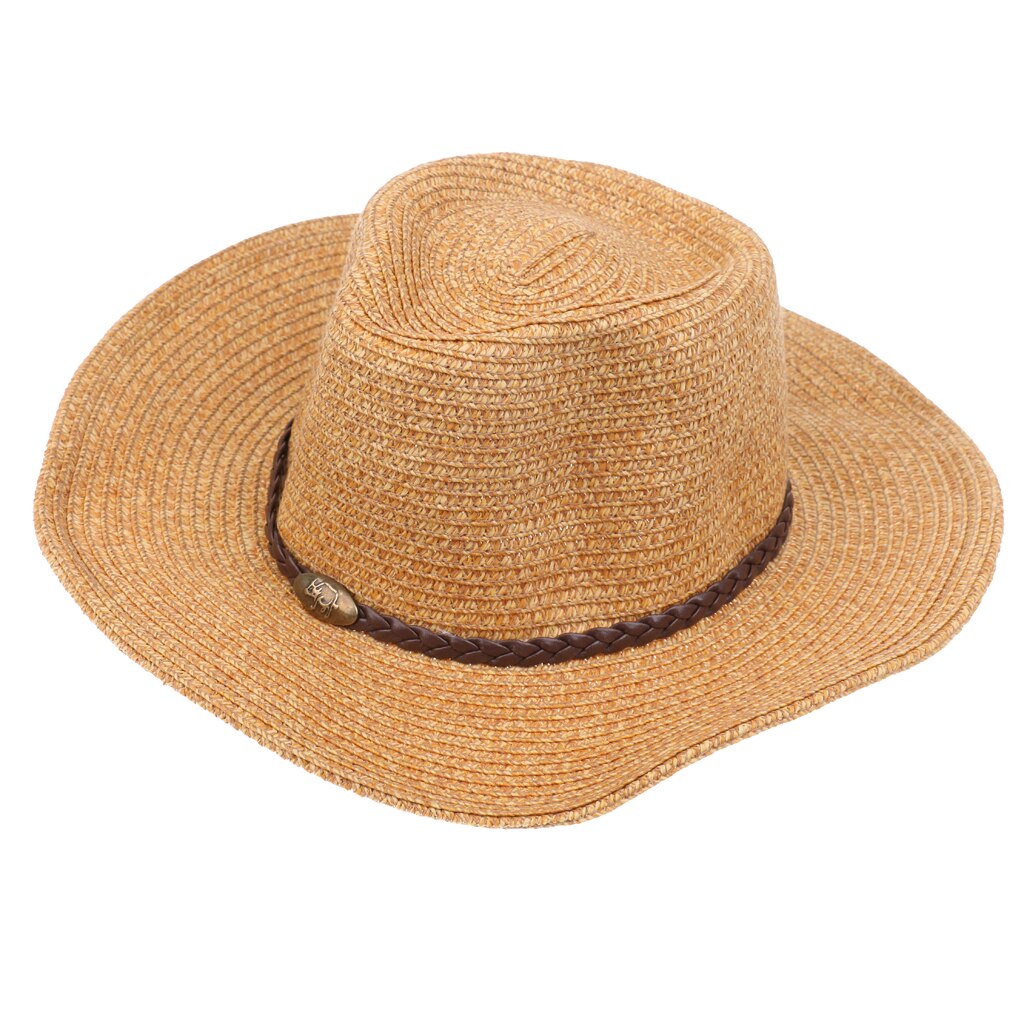 Herr dam sommar bred stor brätte strand halm sol cowboy cowgirl hatt keps: Default Title