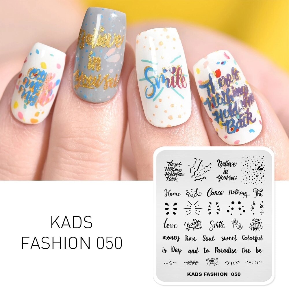 Nail Art Stamp Template Words Letter Small Patterns Nail Stamping Plate DIY Image Printing Plate Stainless Steel Stencils