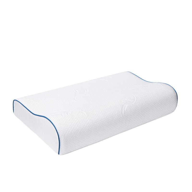 Almohada de contorno ortopédica de espuma viscoelástica, cojín ergonómico para dormir, con forma de onda central, Cervical, individual: white2 / 60x35x8cm
