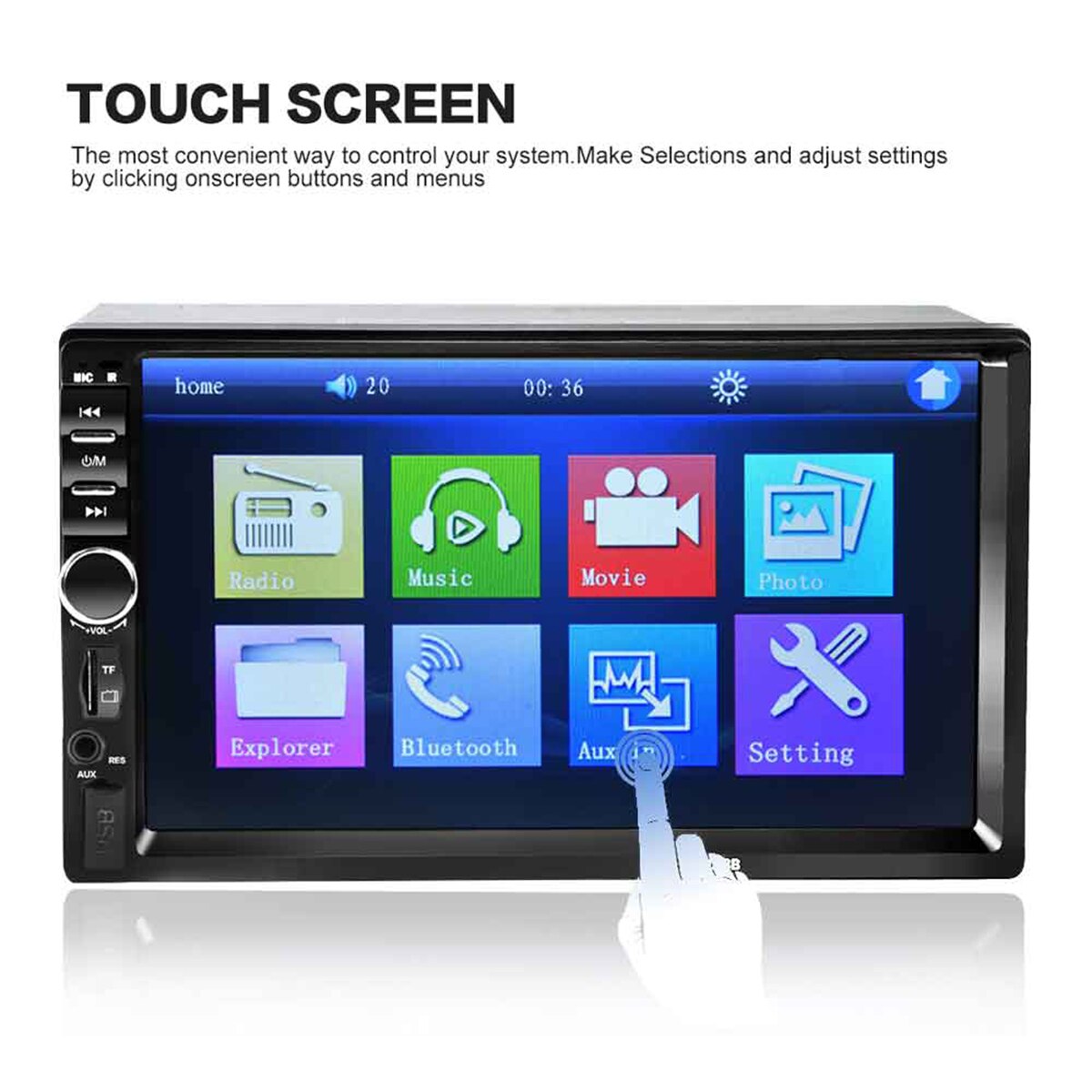 7018B-REPRODUCTOR DE Audio estéreo Universal para coche, 7 pulgadas, 2 DIN, pantalla táctil, vídeo, MP5, TF, SD, MMC, USB, Radio FM, manos libres, llamada