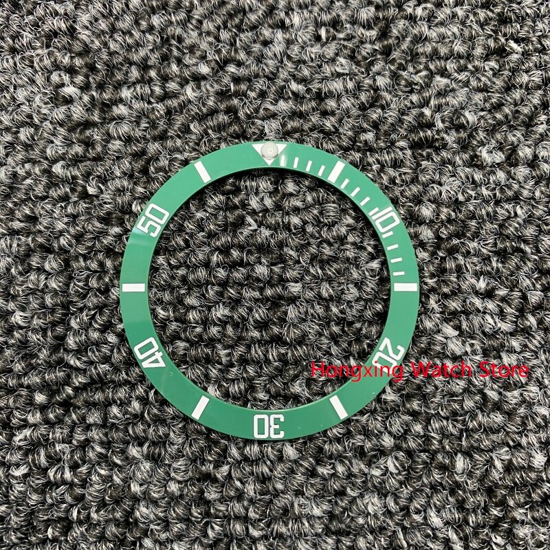 38mm urring keramisk bezelindsats ring til ur 40mm tilbehør til beklædningsur indvendig diameter 30.8mm: Grøn hvid