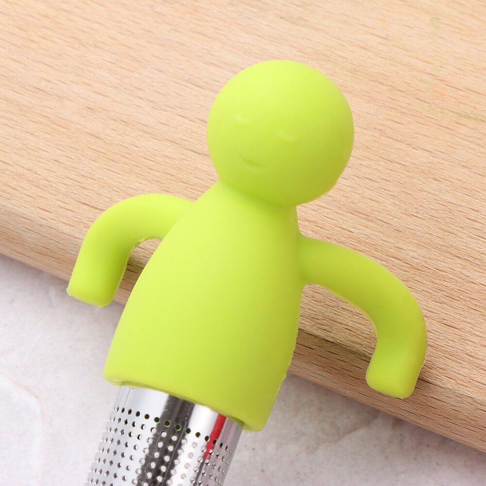 1Pc Siliconen Theezeefje Kleine Man Shaped Thee-ei Filter Brouwen Theepot Thee Infusers Losse Blad Koffie Filter Thee accesso