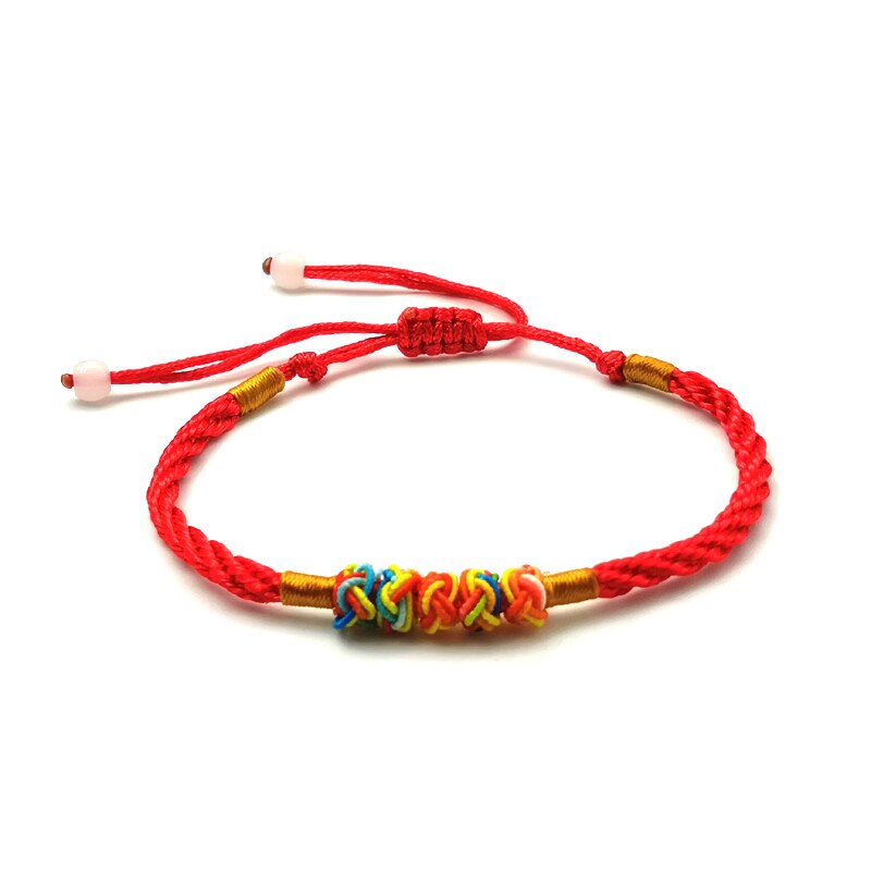 Minimalist Handmade Red Thread Bracelet Women Lucky Braided Rope Bracelet Femme Hand Chain 7 Knot Jewelry: 3 1