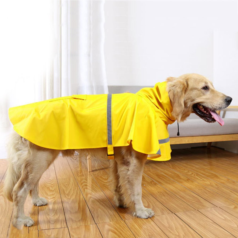 Waterdichte Hond Kleding Lichtgewicht Regen Jas Poncho Met Reflecterende Strip Regenjas Voor Honden Grote Size Sneeuw Defensie