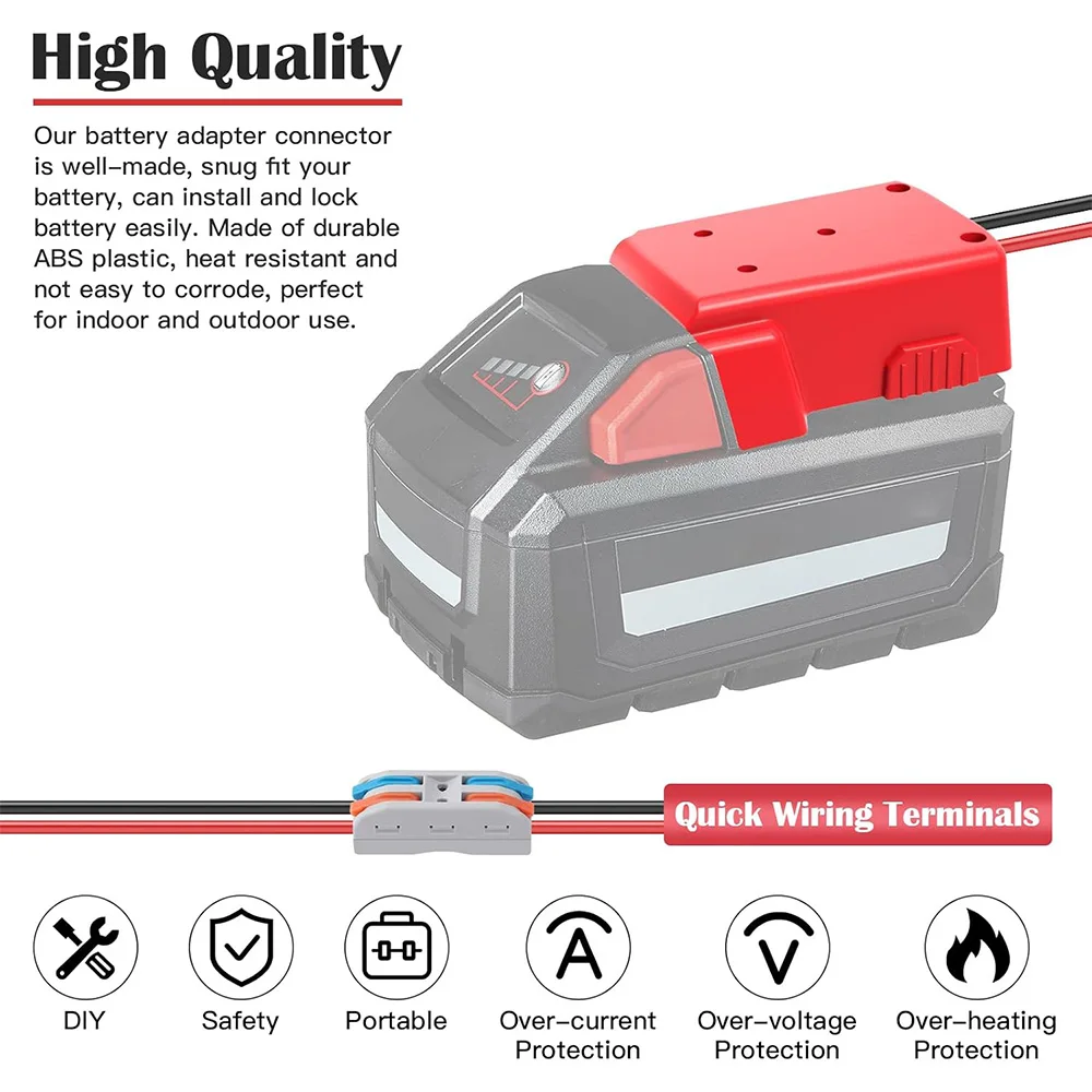 Batterie-Adapter-Konverter für Makita Dewalt Milwaukee 14,4 V 18 V 20 V Li-Ion-Akku, DIY-Elektrowerkzeug-Akku-Konverter (keine Batterie)
