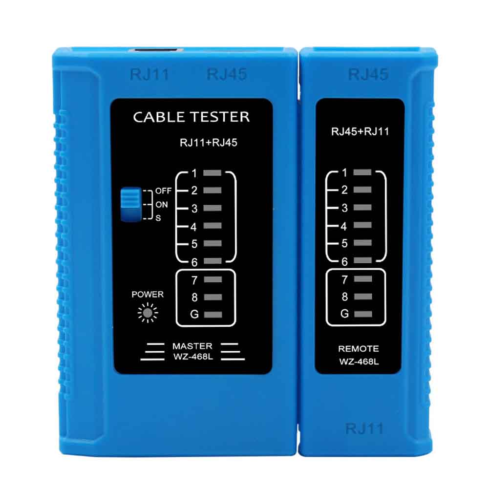 Wiring Problem Ethernet Lan Home Office Connection RJ45 RJ11 Battery Powered Circuits Detection Network Cable Tester Repair Tool: Blue