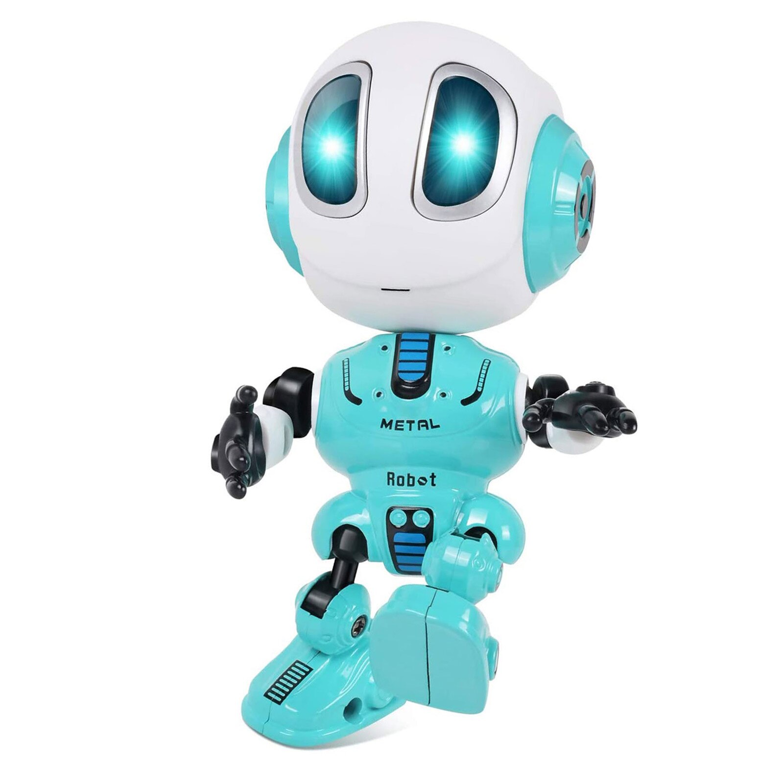 Robot parlant intelligent avec tête à vapeur, jouet à LED, en alliage, à monter soi-même, toucher électronique, lumière sonore amovible, meilleur pour enfants: blue
