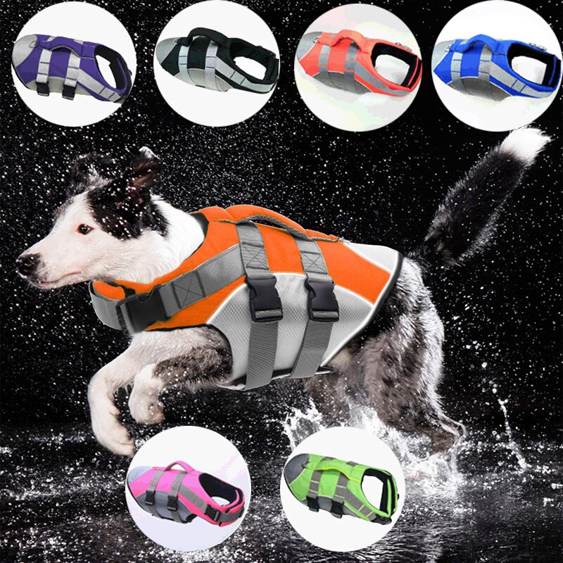 Hunderedningsvest til kæledyr, redningsdragt til hunde, surfing, svømmetøj, sommerferie, oxford, åndbart bulldog-sikkerhedstøj