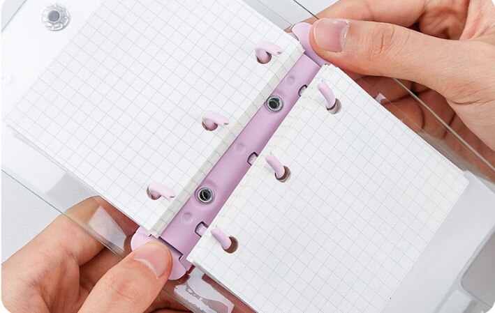 Mini PVC 3 Löcher verlieren Blatt Bindemittel Hinweis Abdeckung PortableTransparent Notizbuch Abdeckung Schreibwaren