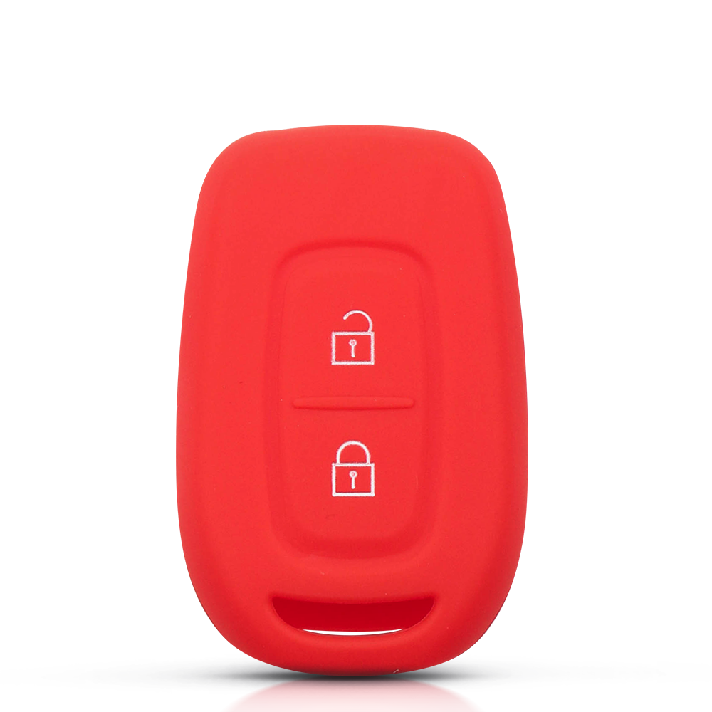 KEYYOU-funda Llave recta de silicona para mando a distancia de coche, funda para Renault Megane Koleos Dacia Scenic Master Logan, 2 botones