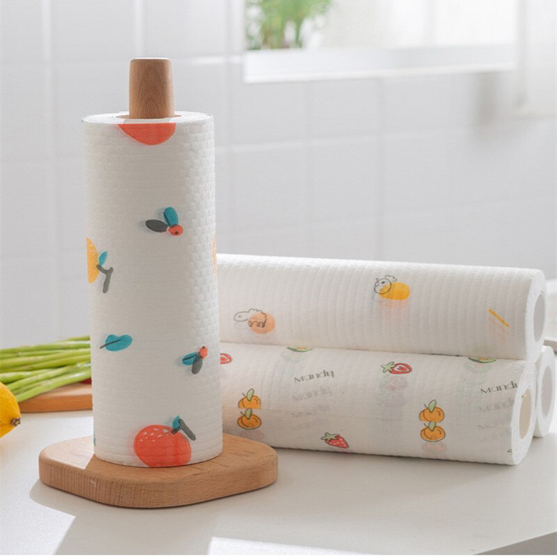 50pcs/roll Kitchen Cleaning Reusable Dish Cloth Hand Towels Supplies Disposable Tablecloth for Table