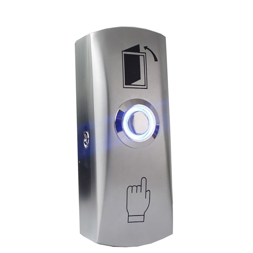 Push to Exit Button Switch NO/COM Output Zinc Alloy Panel with/without LED Light for Access Control Door Release Button Switch