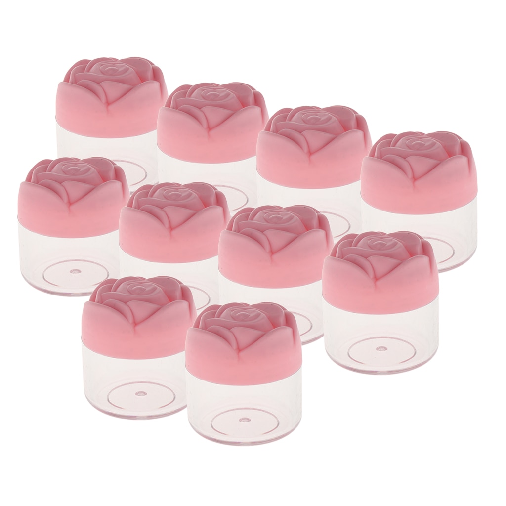 Set Van 10 Stuks Clear Lege Plastic Pot Potten, Cosmetische Containers Met Roze Schroef Deksels, 20 G/stks