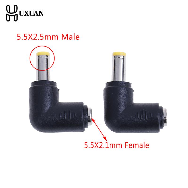 2/4 stk  dc 5.5*2.1 hun /5.5*2.5mm han /4.0*1.7mm han dc strømstik stik vinkel 90 grader l formet dc strøm stik