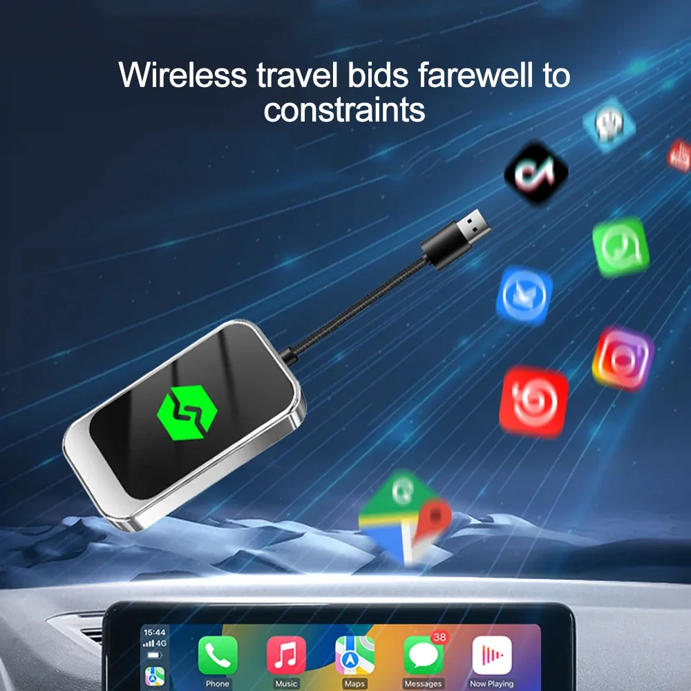 Kebidumei-adaptador inalámbrico CarPlay para coche, caja de IA, Dongle USB para Apple, Iphone, teléfono Android, conexión automática