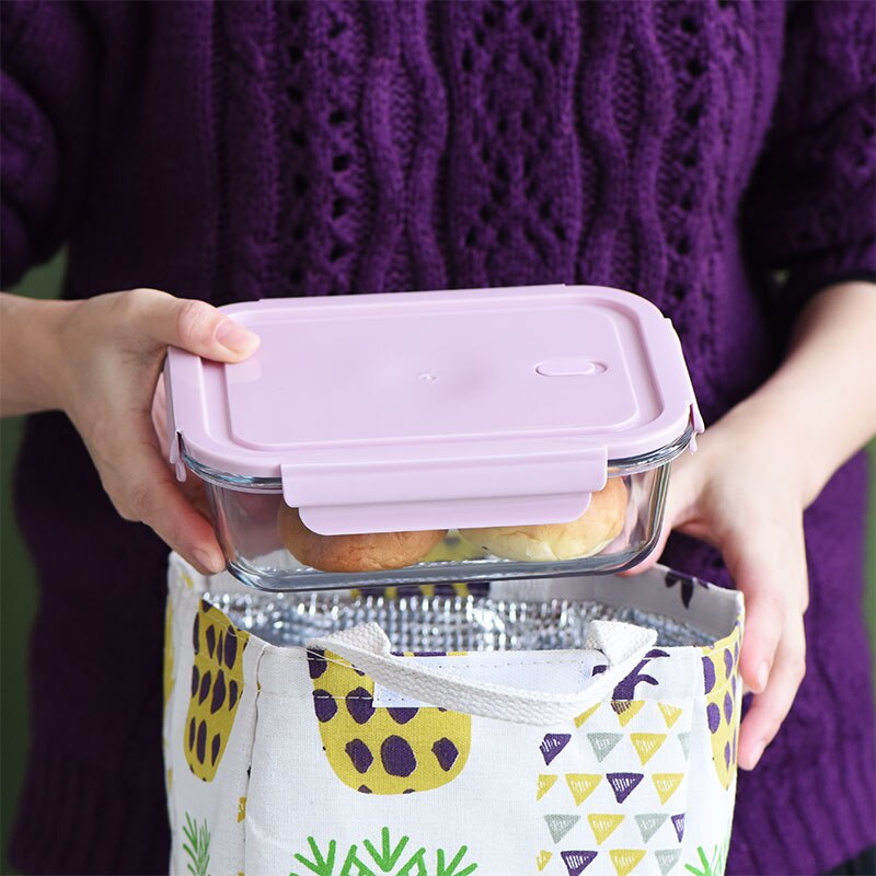 JSWORK Glass Bento Lunch Box Food Storage Picnic Microwave Oven Marmita Kitchen Containers Tupper Cristal Meal Prep