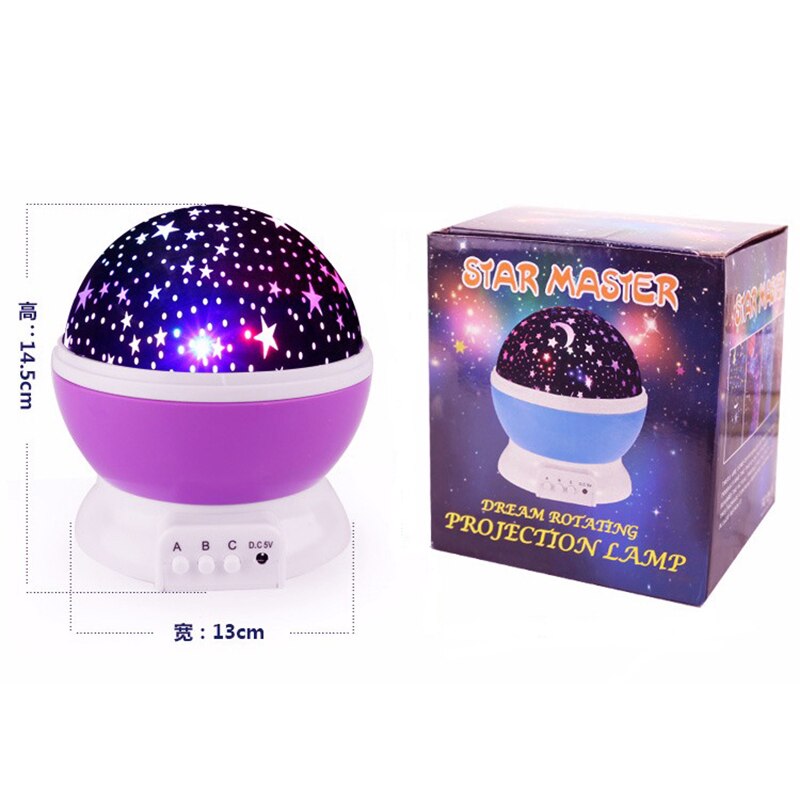 LED Roterende Ster Projector Moon Star Fantasy Kleurrijke Romantische Ster Lamp Night Sussen Baby Slaap Gypsophila Gloeiende Speelgoed Meisje