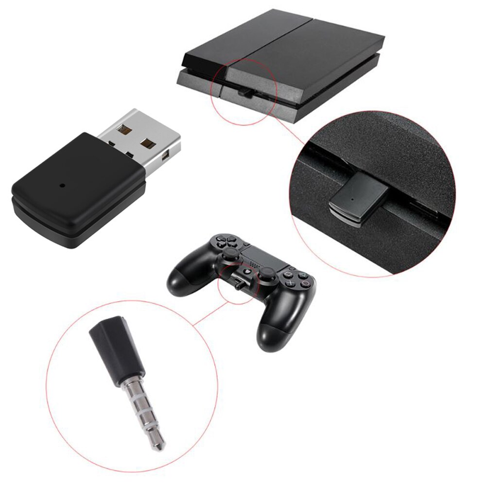 Bluetooth Wireless USB Adapter 4.0 Headphone Adapter Receiver For PS4 For Bluetooth Headsets