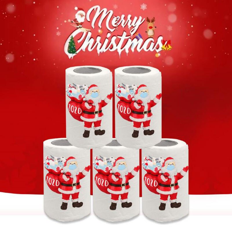 100 Stks/set Kerst Toilet Roll Paper Thuis Kerstman Bad Wc Roll Papier Kerst Decoratie Benodigdheden Xmas Decor Tissue