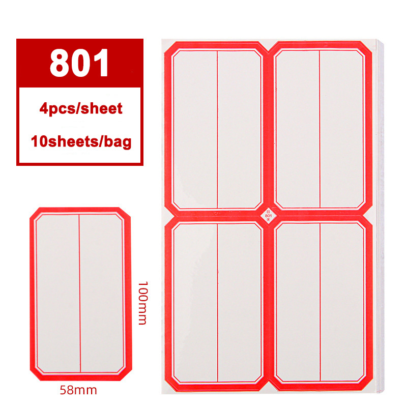 Vari modelli di carta per etichette autoadesiva per ufficio carta orale adesivi per etichette autoadesive prezzo scritto a mano adesivi con nome in carta: WHITE