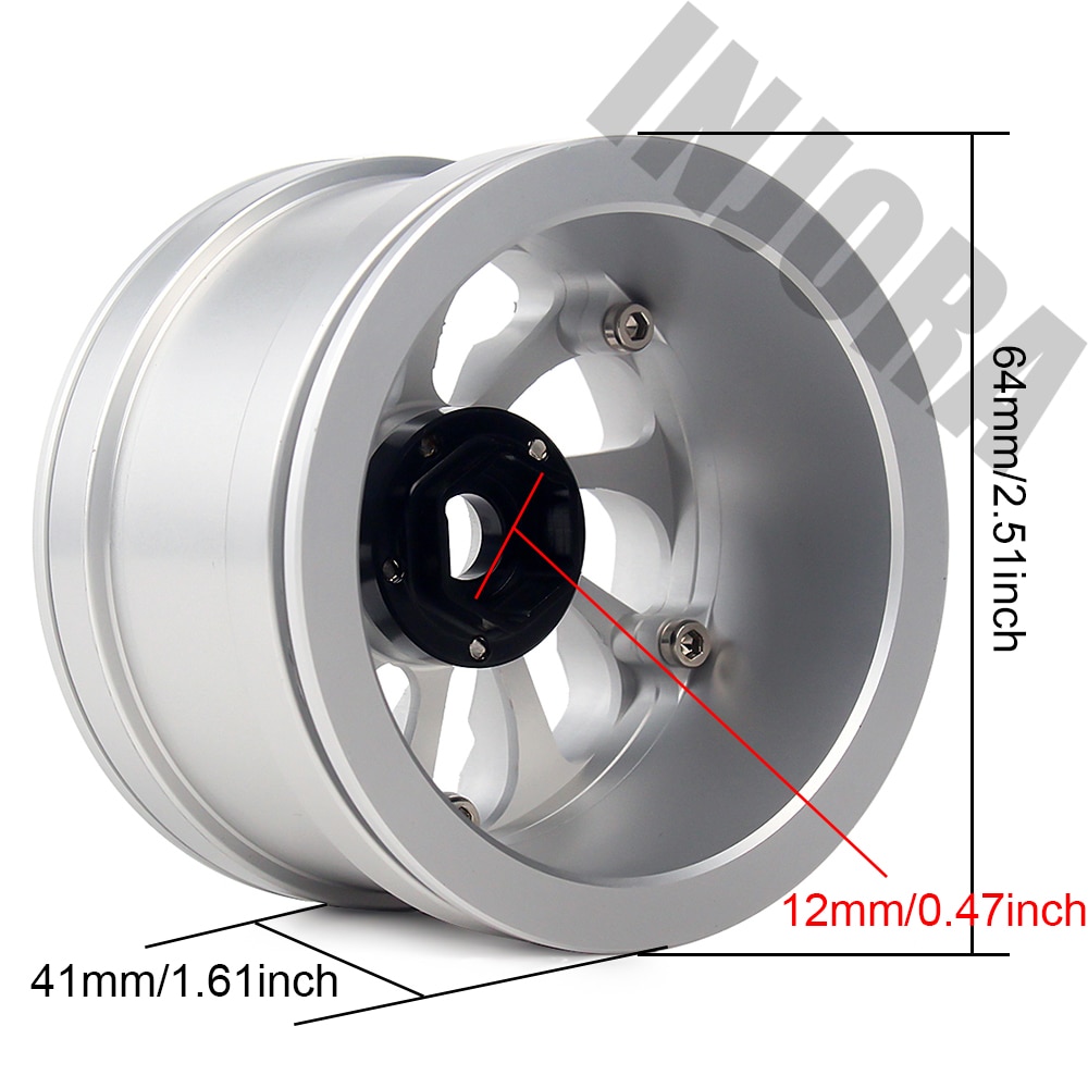 INJORA 4Stck Aluminium Legierung 2,2 Beadlock Rad Felgen für 1/10 RC Felsen Raupe axial SCX10 RR10 90053 90048 Gespenst 90045 90018