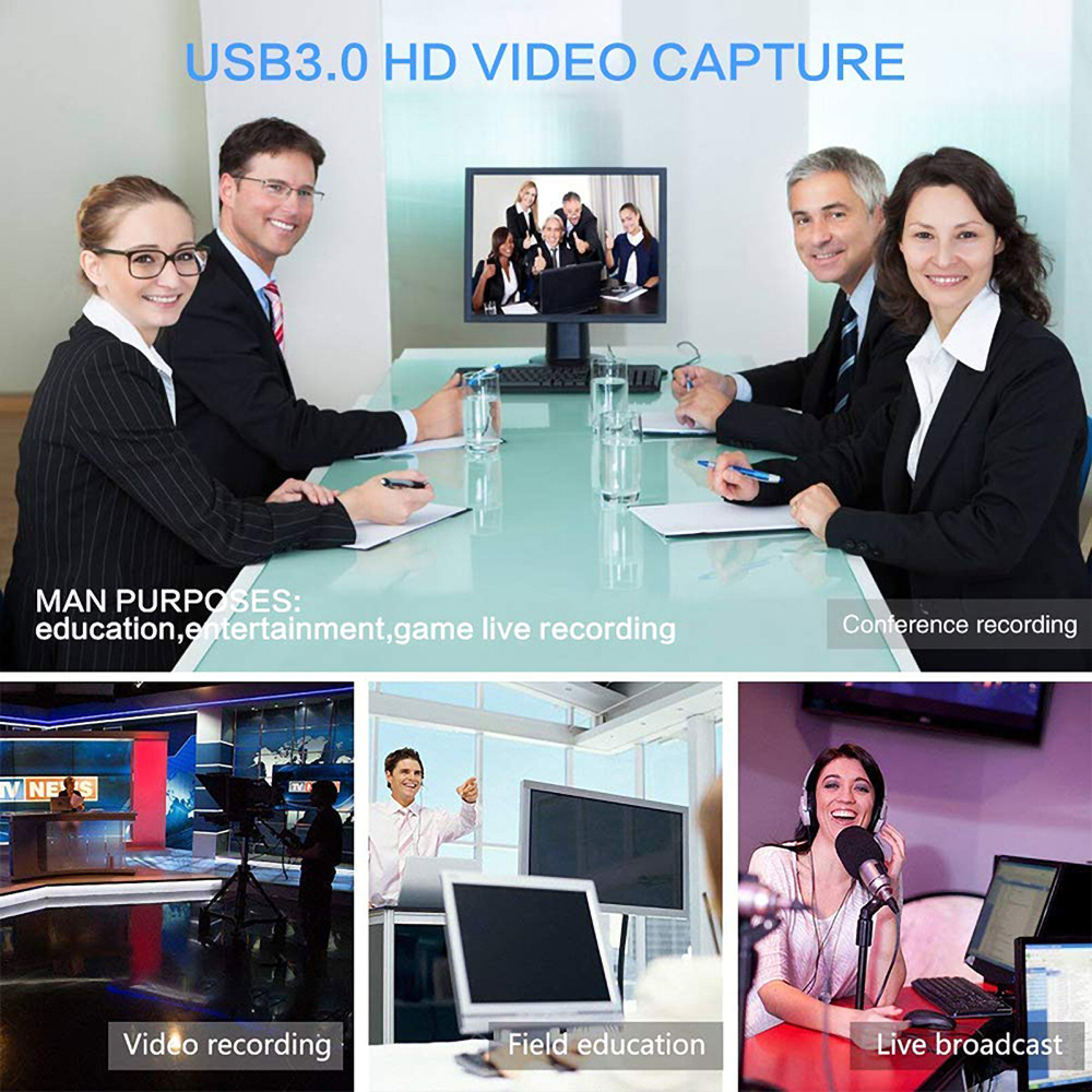 Type c video capture card 4k hdmi til usb 3.0 hdmi capture 3.5 mm output til  ps4 telefon tv tuner kort til windows spil optagelse