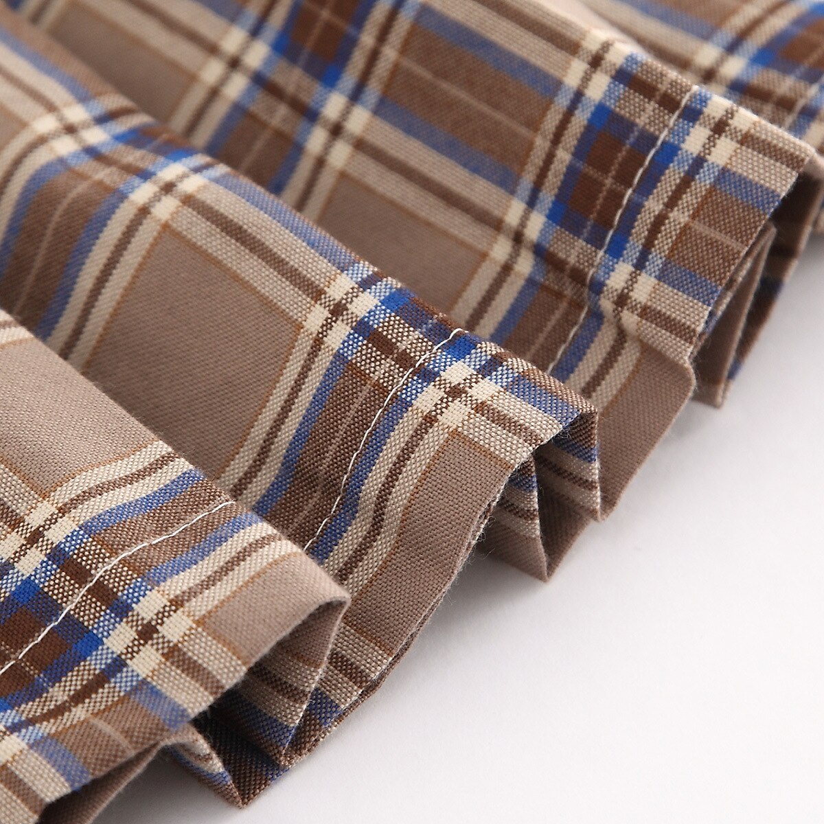 Khaki Pleated Skirt Autumn School Uniform Class Uniform All-match Orthodox JK Uniform Skirt Middle School Student Plaid Skirt