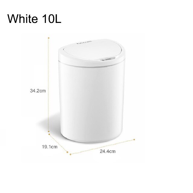 Xiaomi NINESTARS Intelligent Induction Trash Can IPX3 Waterproof for Kitchen Livingroom Auto Infrared Motion Sensor Waste Bin: White 10L