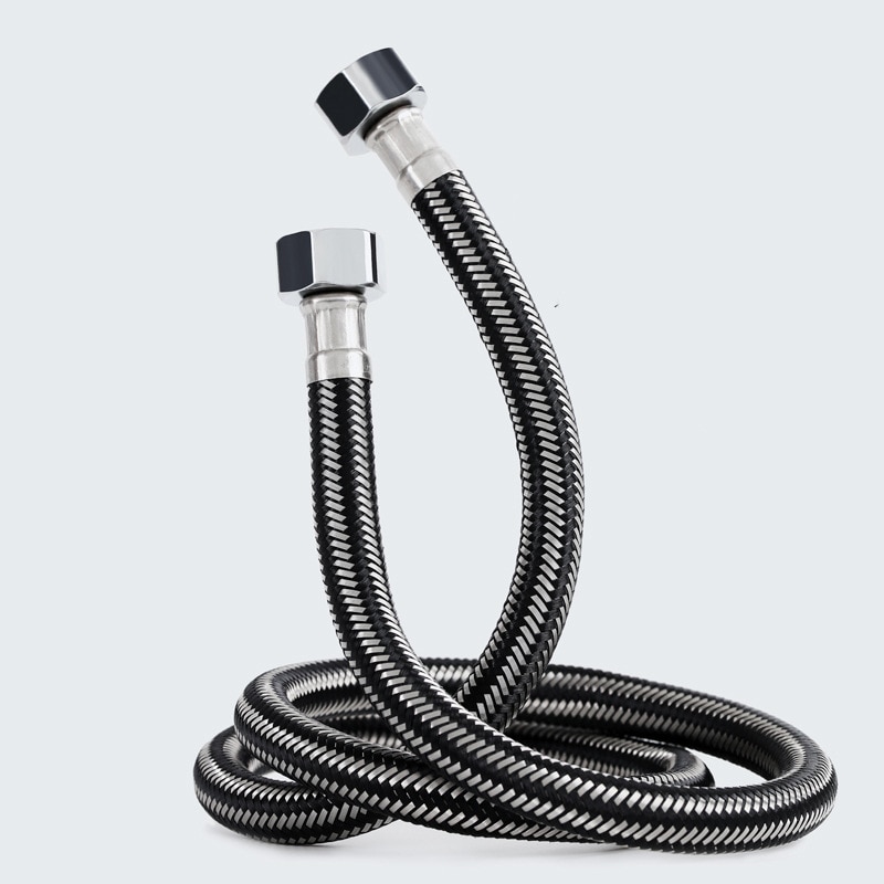 304 Stainless Steel Corrugated Braided Hose Metal Explosion-proof Water Heater Toilet Faucet Water Inlet Pipe: 50cm