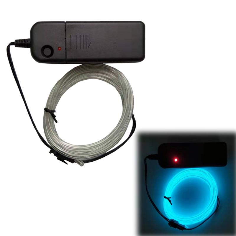Luz de neón Flexible, cinta con Cable, Cable electroluminiscente, tira de luces de LED neón, zapatos, ropa, coche, cinta decorativa, lámpara de luz Interior: light blue