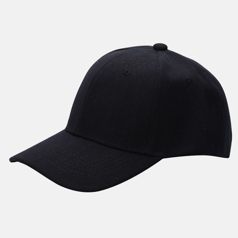 Verstelbare Sport Caps Vrouwen Mannen Hoed Gebogen Zonneklep Licht Boord Effen Kleur Baseball Outdoor In Zomer: Black