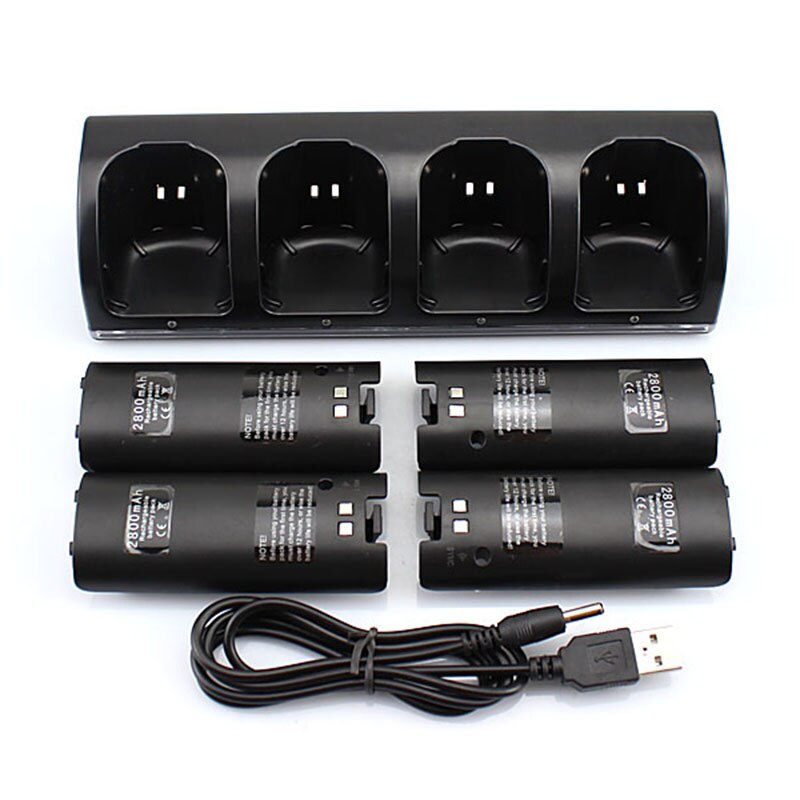 4 Stuks 2800 Mah Batterij Voor Wii Remote Controller 4 Poort Batterij Dock Charger Charging Station Kits Voor Nintend Wii controller