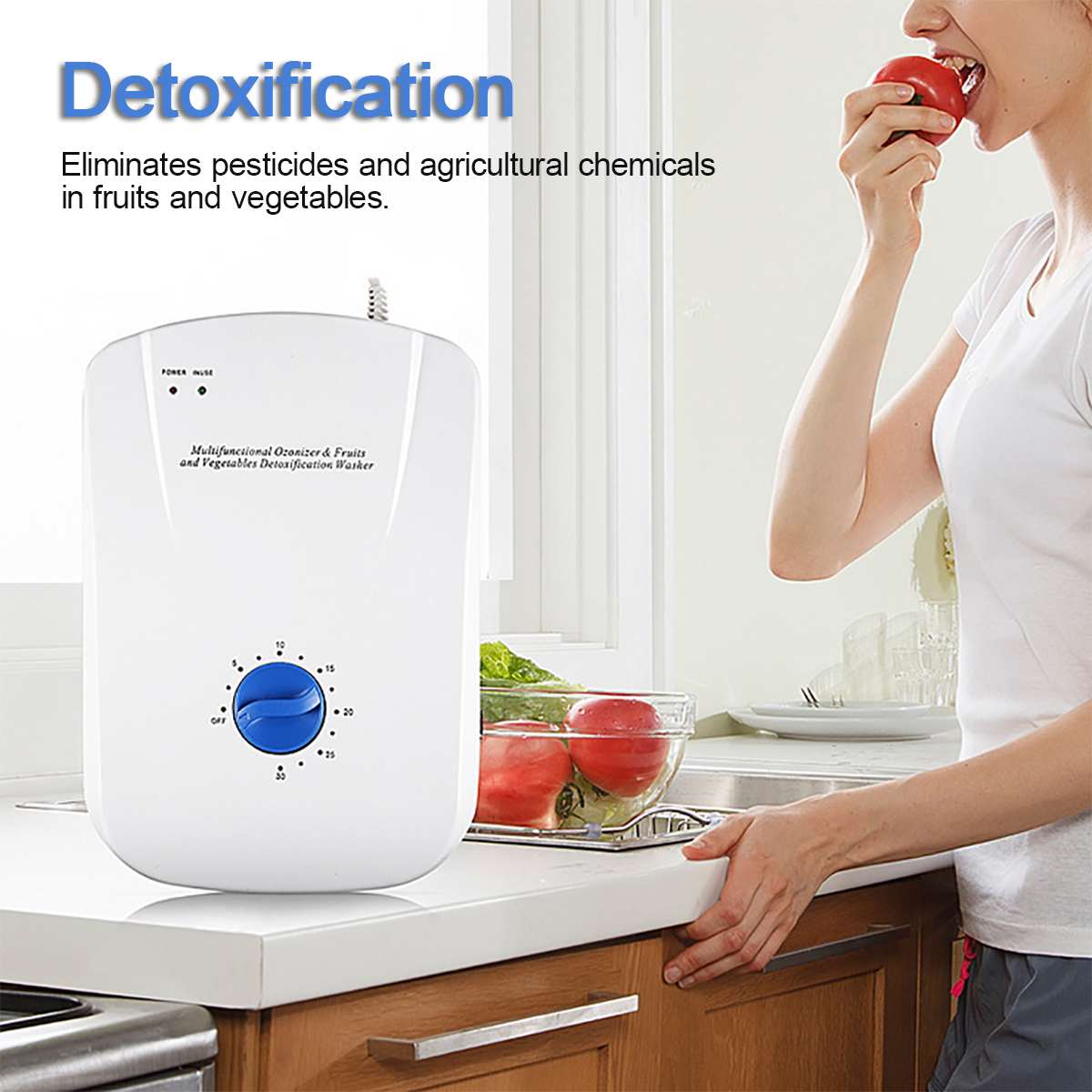 400mg/h Portable Ozone Generator Ozonator ionizer Multifunctional fruit and vegetable sterilizer Timer Air Purifiers 110-220V