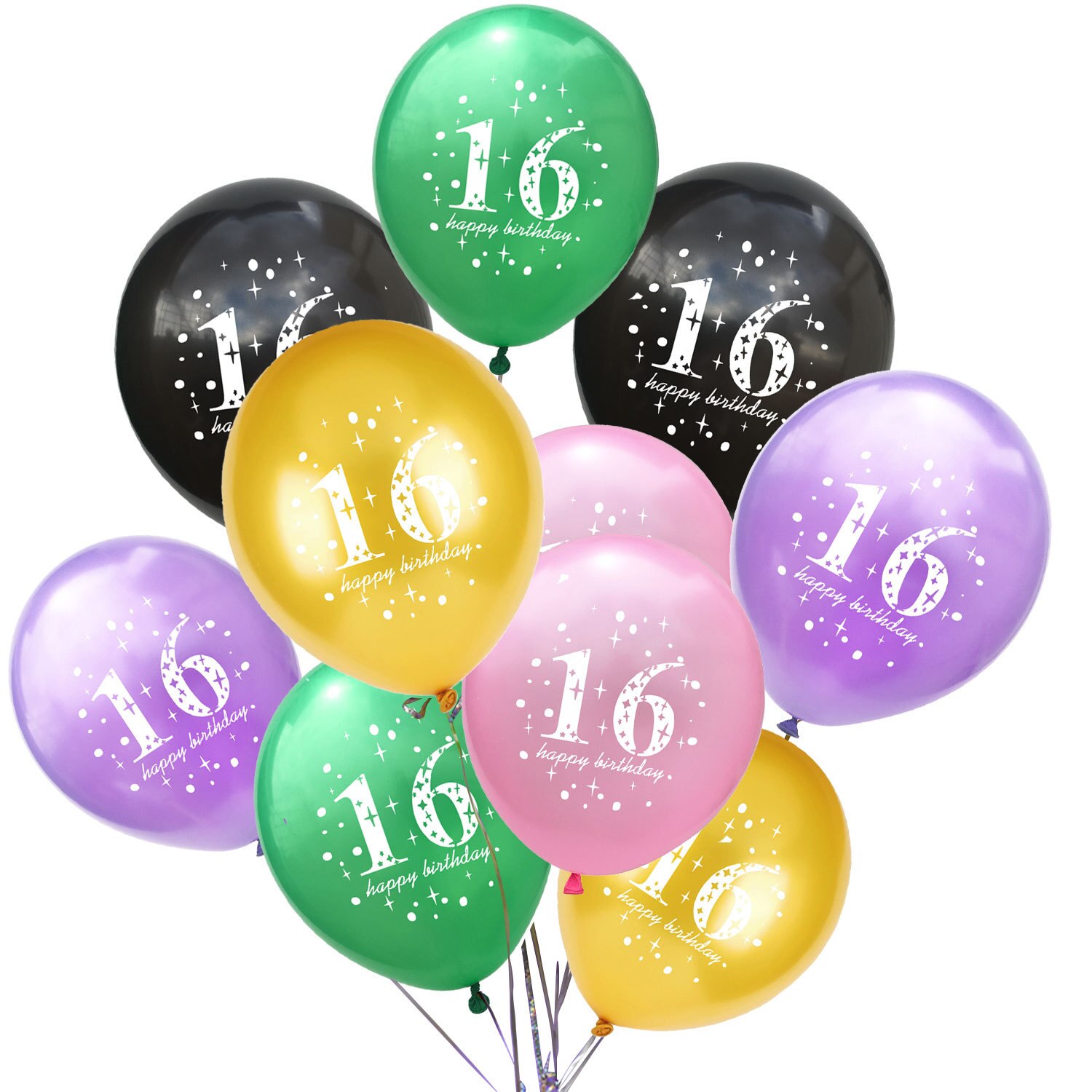 10Pcs Sweet 16 Princess Birthday Balloon 16th Birthday Party Decoration Supplies Favor Happy Birthday Decoration